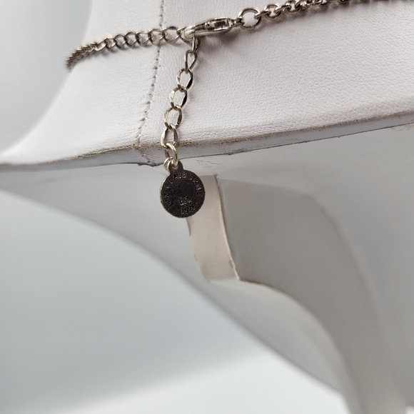 Liz Claiborne Silver Chain with Navy Blue Beads - Picture 6 of 9